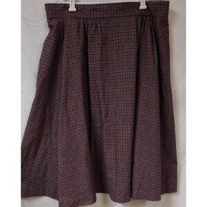 Vtg Wool Houndstooth Size 11/12 Adjustable Tie Wrap Button Around A-Line Skirt